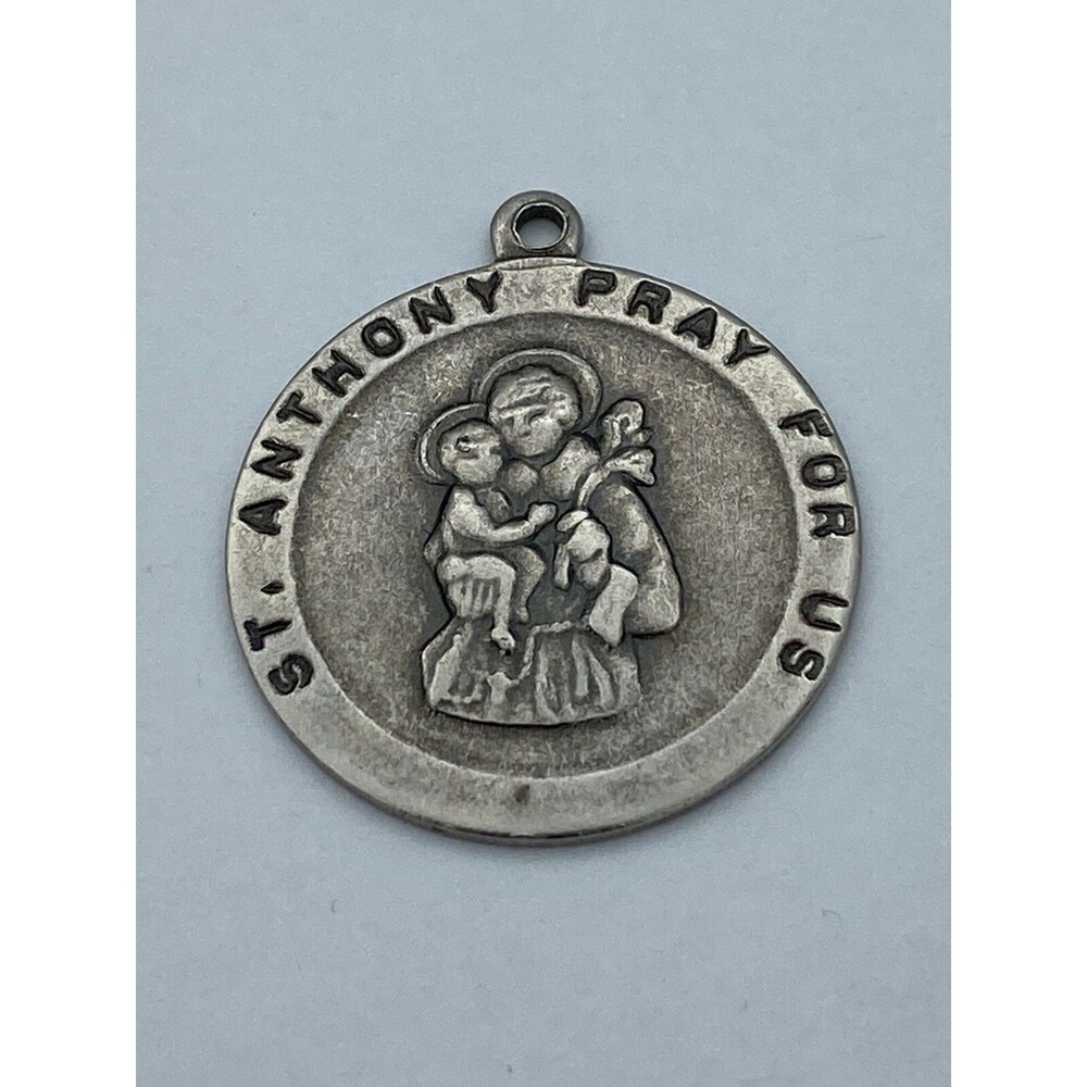 St Anthony Pray For Us - Franciscan Friars of The Atonement Silver Tone Pendant